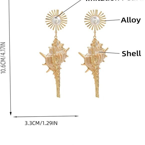 Elegant Gold Acrylic Shell Shape Evening Clutch with Chain Strap for Party and P - Picture 3 of 4